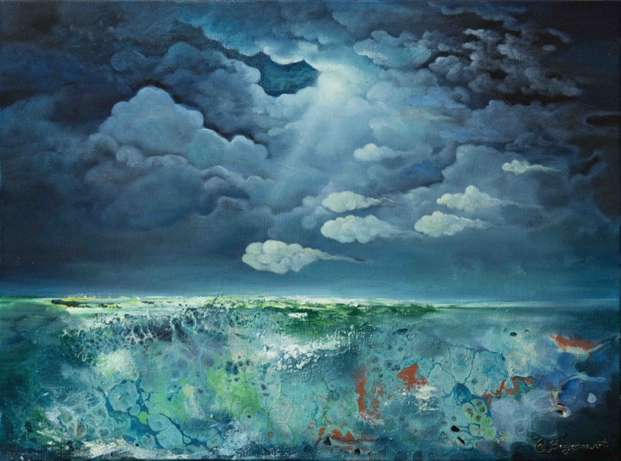 The sky swims